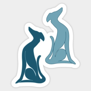 Greyhound Sitting Blue Sticker